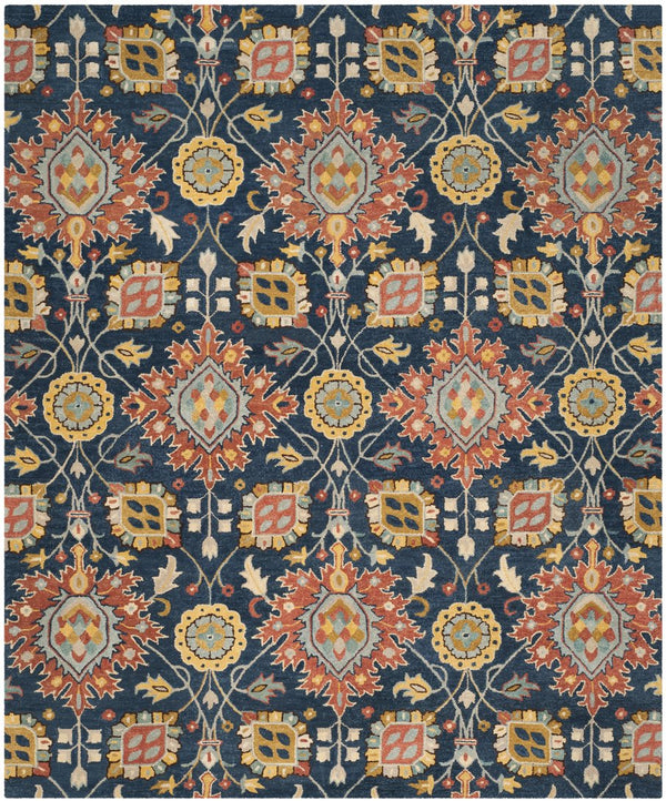 Safavieh Roslyn 565a Navy Multi Area Rug - Hand-tufted Wool, Luxurious 9x12 Ft, Timeless Indian Heritage Design Navy ,Multi Wool Ros565a-9