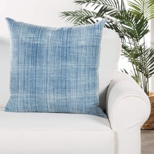 Jaipur Living Jaipur Living Morgan Hand-dyed Indigo Cotton Throw Pillow Artisan Thatched Weave Down PLW103308