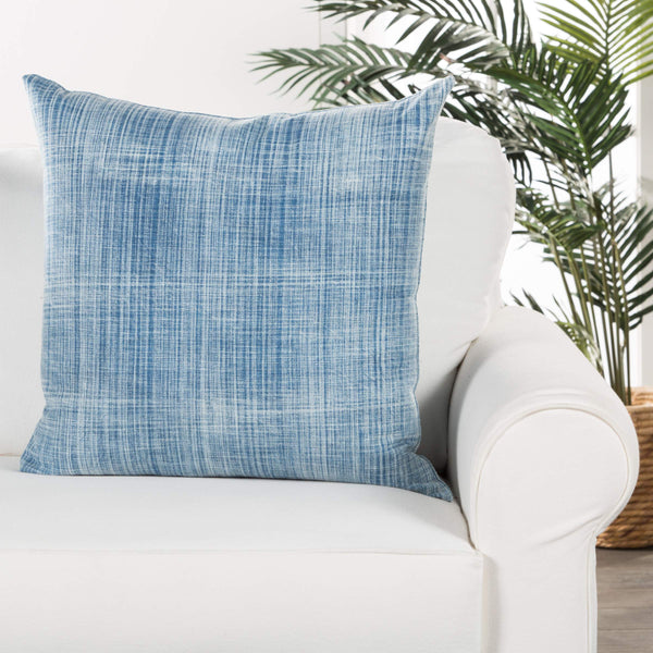 Jaipur Living Jaipur Living Morgan Hand-dyed Indigo Cotton Throw Pillow Artisan Thatched Weave Down PLW103308