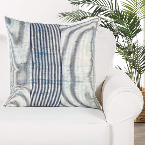 Jaipur Living Jaipur Living Alicia Hand-dyed Cotton Ticking Stripe Pillow with Flange Trim Poly Fill PLW103313