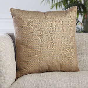 Jaipur Living Jaipur Living Cotton Canvas Trellis Pillow Cover Bohemian Gold Gray Fair Trade PLC102383