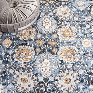 Safavieh Rosewood 102 Power Loomed TRADITIONAL Rug Ivory / Blue 5'-3" x 7'-6"