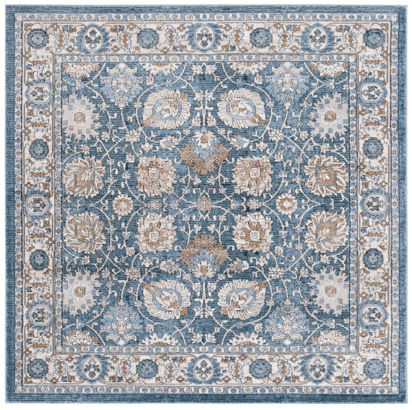 Safavieh Rosewood 102 Power Loomed TRADITIONAL Rug Ivory / Blue 6'-7" x 6'-7" Square
