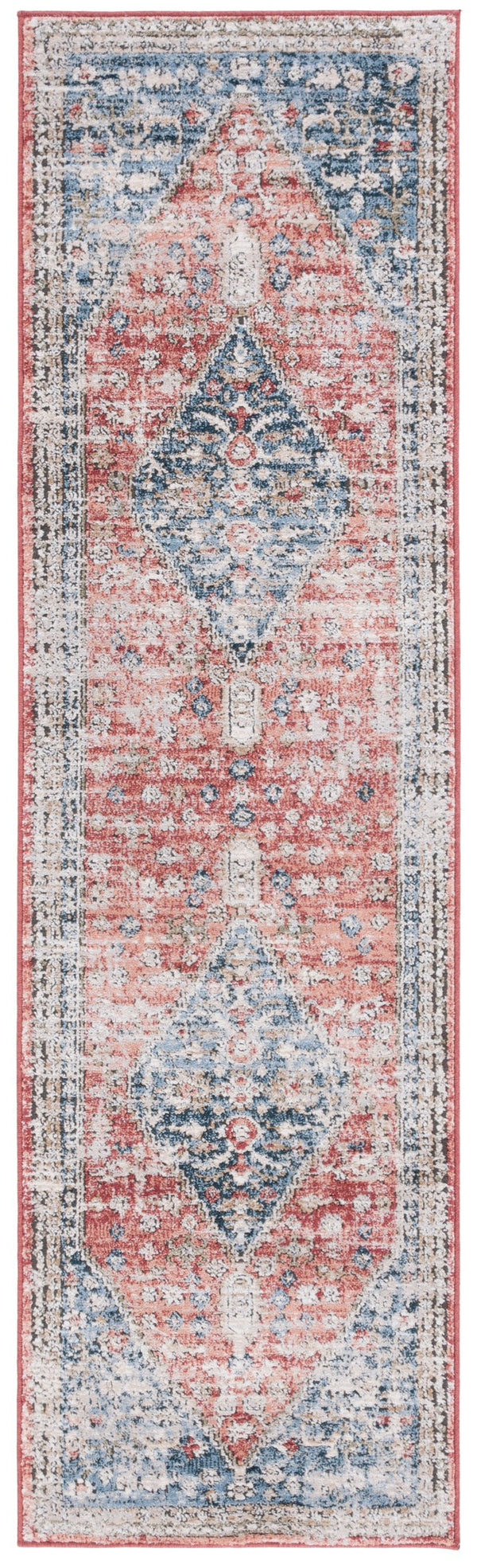 Safavieh Rosewood Turkish Runner Rug - Timeless Elegance With Traditional Patterns For Luxurious Home Decor Blue ,Red 85% Polpypropylene & 15% Polyester Shrink Row108j-9