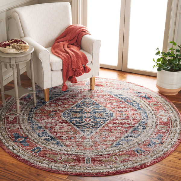 Safavieh Rosewood Turkish Runner Rug - Timeless Elegance With Traditional Patterns For Luxurious Home Decor Blue ,Red 85% Polpypropylene & 15% Polyester Shrink Row108j-9
