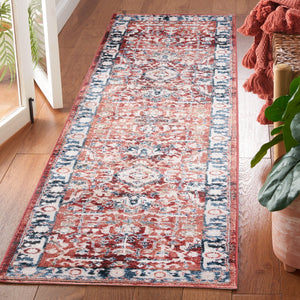 Safavieh Rosewood Traditional Style Runner Rug - Elegant Turkish Design For Hallways & Narrow Spaces Blue ,Red 85% Polpypropylene & 15% Polyester Shrink Row116j-28
