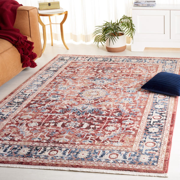 Safavieh Rosewood Traditional Area Rug With Floral Motifs - Elegant Home Décor For Timeless Sophistication Blue ,Red 85% Polpypropylene & 15% Polyester Shrink Row116j-4