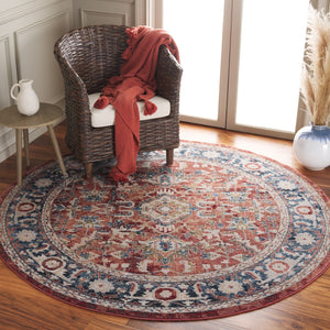 Safavieh Rosewood Traditional Area Rug With Floral Motifs - Elegant Home Décor For Timeless Sophistication Blue ,Red 85% Polpypropylene & 15% Polyester Shrink Row116j-4