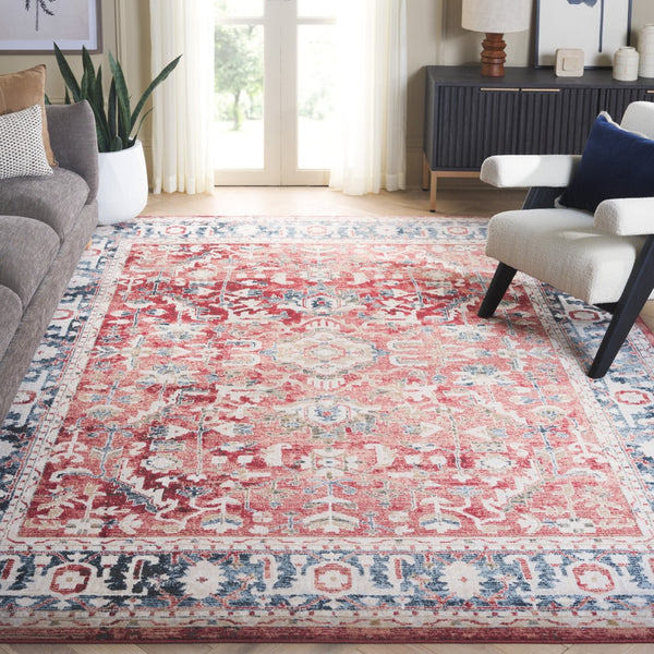 Safavieh Rosewood Traditional Area Rug With Floral Motifs - Elegant Home Décor For Timeless Sophistication Blue ,Red 85% Polpypropylene & 15% Polyester Shrink Row116j-4