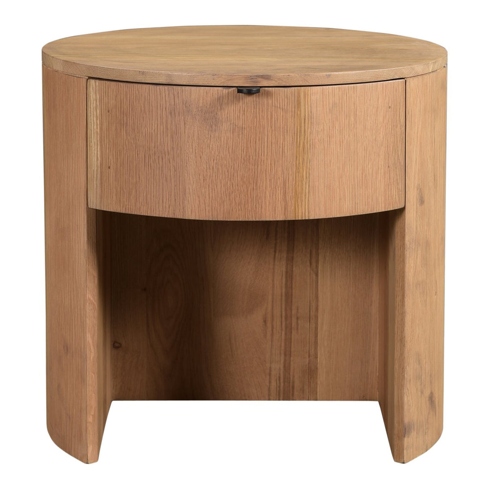 Moe's Home Theo Minimalist One-drawer Nightstand In Solid Oak With Soft-close Glides For Modern Spaces Natural Solid Oak Rp-1012-24