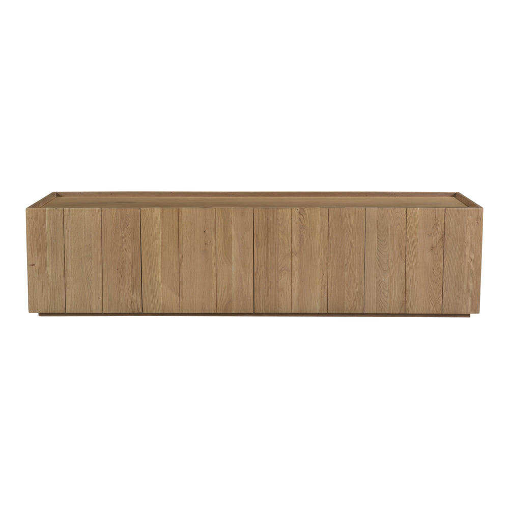 Moe's Home Plank Media Cabinet In Solid Oak - Stylish Storage Solution For Any Room With Versatile Design Natural Solid Oak,Back Panel In Oak Veneer Rp-1021-24