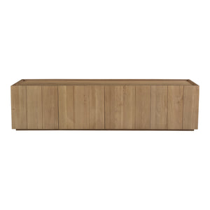 Moe's Home Plank Media Cabinet In Solid Oak - Stylish Storage Solution For Any Room With Versatile Design Natural Solid Oak,Back Panel In Oak Veneer Rp-1021-24