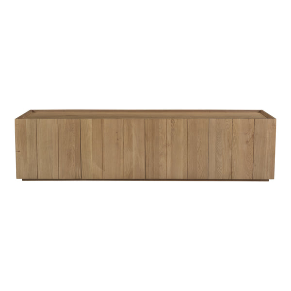 Moe's Home Plank Media Cabinet In Solid Oak - Stylish Storage Solution For Any Room With Versatile Design Natural Solid Oak,Back Panel In Oak Veneer Rp-1021-24
