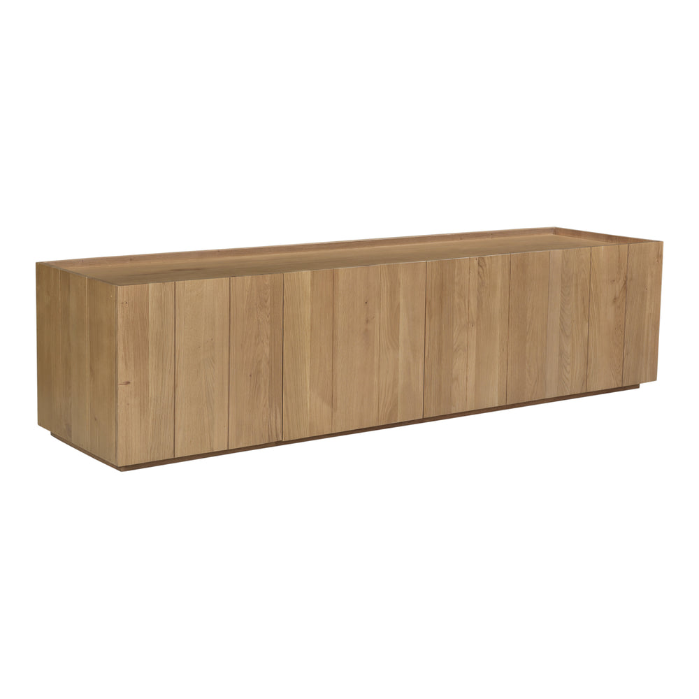 Moe's Home Plank Media Cabinet In Solid Oak - Stylish Storage Solution For Any Room With Versatile Design Natural Solid Oak,Back Panel In Oak Veneer Rp-1021-24
