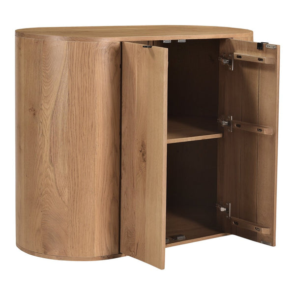 Moe's Home Theo Cabinet - Elegant Solid Oak Storage Solution With Soft-close Drawers For Modern Living Spaces Natural Solid Oak Wood,Back + Shelf, Mdf Veneer Oak Rp-1050-24