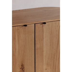 Moe's Home Theo Cabinet - Elegant Solid Oak Storage Solution With Soft-close Drawers For Modern Living Spaces Natural Solid Oak Wood,Back + Shelf, Mdf Veneer Oak Rp-1050-24