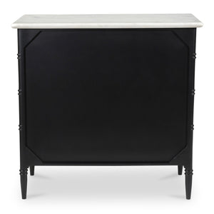 Moe's Home Eleanor 5 Drawer Chest - Timeless Provence Style With Marble Top And Elegant Brass Hardware Details Black Banswara Marble Top,Mdf Frame,Case,And Drawers Rp-1060-02