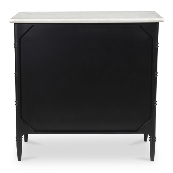 Moe's Home Eleanor 5 Drawer Chest - Timeless Provence Style With Marble Top And Elegant Brass Hardware Details Black Banswara Marble Top,Mdf Frame,Case,And Drawers Rp-1060-02