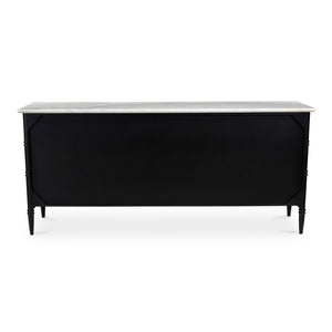 Moe's Home Eleanor 6-drawer Dresser With Marble Top And Antique Brass Handles – Timeless Provence Elegance Black Banswara Marble Top,Mdf Frame,Case,And Drawers Rp-1061-02