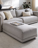 Parley RPY-002 18"H x 57"W x 32"D Ottoman RPY-002  Upholstery: Oatmeal; Base: Brown Surya