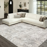 Dalyn Rugs Rhodes RR3 Power Woven 60% Polyester/40% Polypropylene Transitional Rug Silver 9' x 13' RR3SV9X13