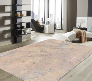 Pasargad Home Modern Hand-knotted Area Rug – Elegant Abstract Design In Premium Viscose Silk & Wool   Prj-15c 9x12