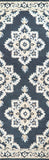 Rizzy Resonant RS070B Hand Tufted Transitional Wool Rug Dk.Blue/Natural 2'6" x 8'