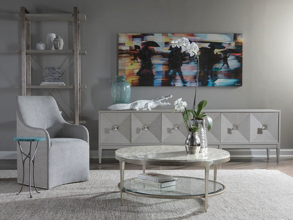 Lexington Artistica Home Soiree Etagere - Exquisite Metal And Wood Display Stand With Unique Finishes For Elegant Spaces Silver Leaf Wood 2128-990