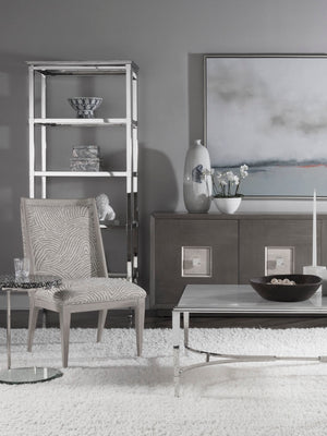 Lexington Artistica Home Haiku Upholstered Side Chair - Elegant Mahogany Design With Soft Natural Fabric For Every Room Bianco Wood 2057-880-40-01