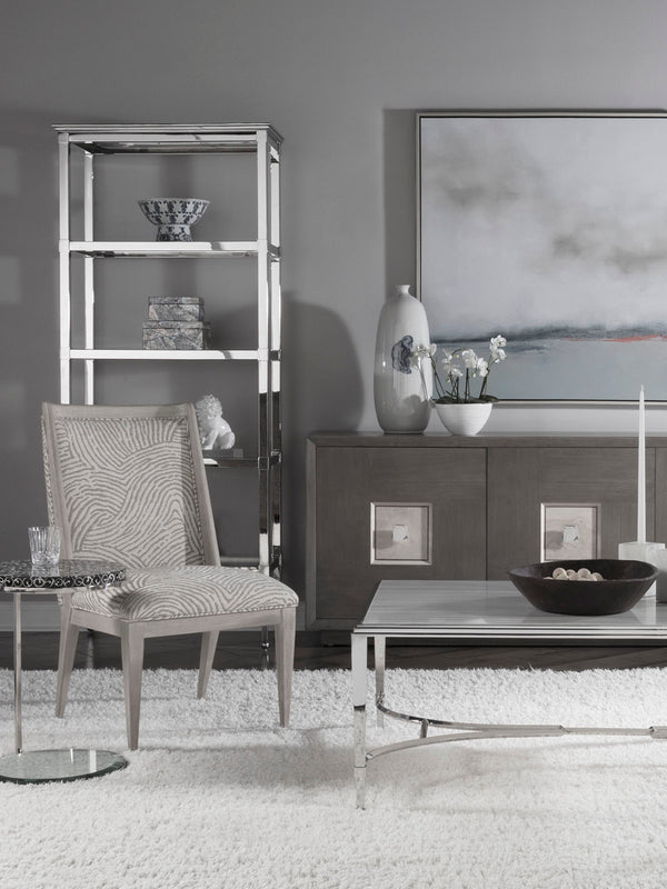 Lexington Artistica Home Haiku Upholstered Side Chair - Elegant Mahogany Design With Soft Natural Fabric For Every Room Bianco Wood 2057-880-40-01