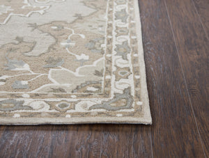 Rizzy Resonant RS931A Hand Tufted Transitional Wool Rug Tan/Dk.Tan 9' x 12'