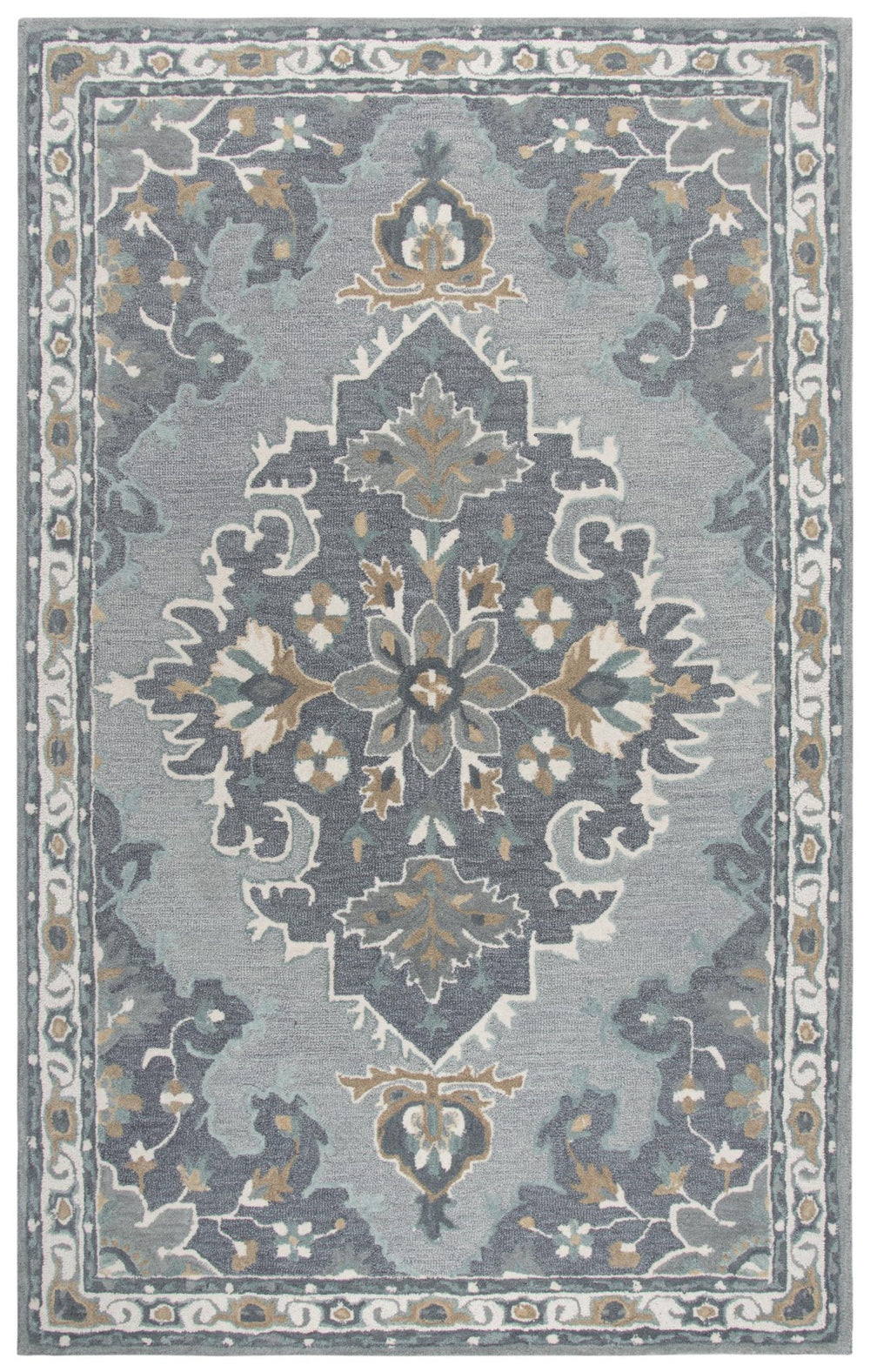 Rizzy Resonant RS933A Hand Tufted Transitional Wool Rug Gray/Beige 9' x 12'