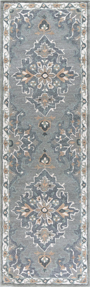 Rizzy Resonant RS933A Hand Tufted Transitional Wool Rug Gray/Beige 2'6" x 8'