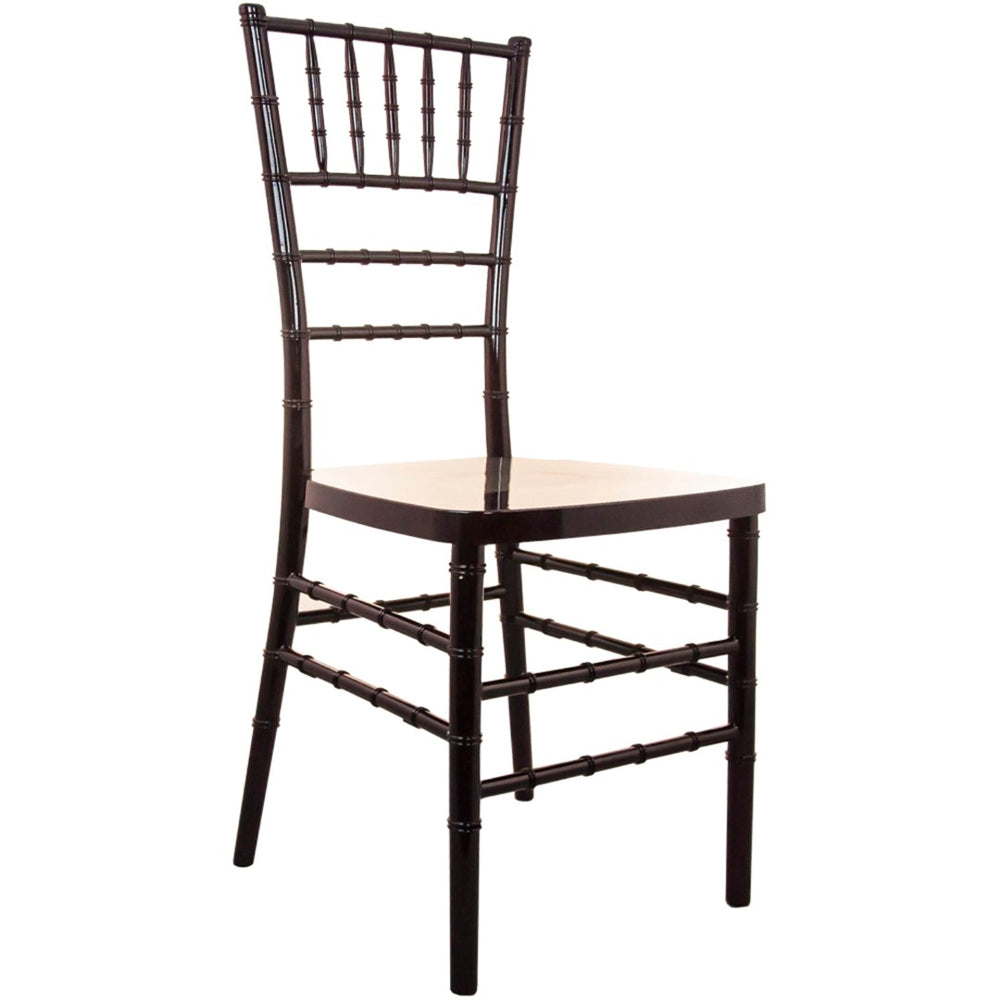 English Elm Advantage Chiavari Chair - Elegant Resin Seating for Upscale Events, Durable & Stackable Design Mahogany RSCHI-M