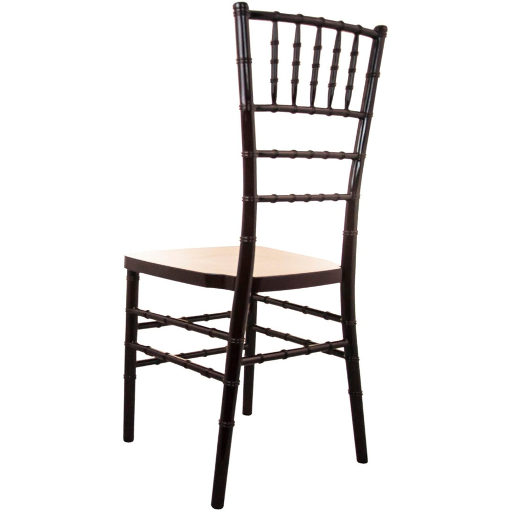 English Elm Advantage Chiavari Chair - Elegant Resin Seating for Upscale Events, Durable & Stackable Design Mahogany RSCHI-M