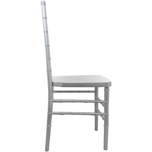 English Elm Advantage Chiavari Chair - Elegant Resin Seating for Upscale Events, Durable & Stackable Design Silver RSCHI-S