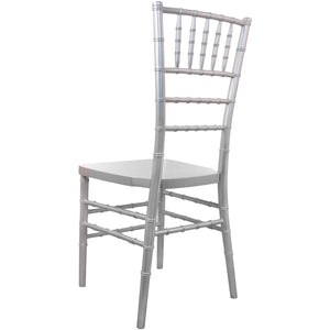 English Elm Advantage Chiavari Chair - Elegant Resin Seating for Upscale Events, Durable & Stackable Design Silver RSCHI-S