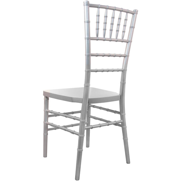 English Elm Advantage Chiavari Chair - Elegant Resin Seating for Upscale Events, Durable & Stackable Design Silver RSCHI-S