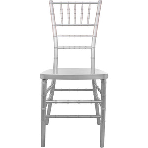 English Elm Advantage Chiavari Chair - Elegant Resin Seating for Upscale Events, Durable & Stackable Design Silver RSCHI-S