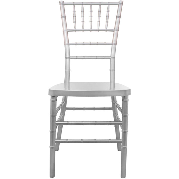 English Elm Advantage Chiavari Chair - Elegant Resin Seating for Upscale Events, Durable & Stackable Design Silver RSCHI-S