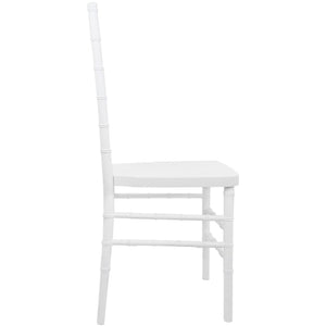 English Elm Advantage Chiavari Chair - Elegant Resin Seating for Upscale Events, Durable & Stackable Design White RSCHI-W