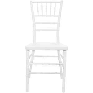 English Elm Advantage Chiavari Chair - Elegant Resin Seating for Upscale Events, Durable & Stackable Design White RSCHI-W