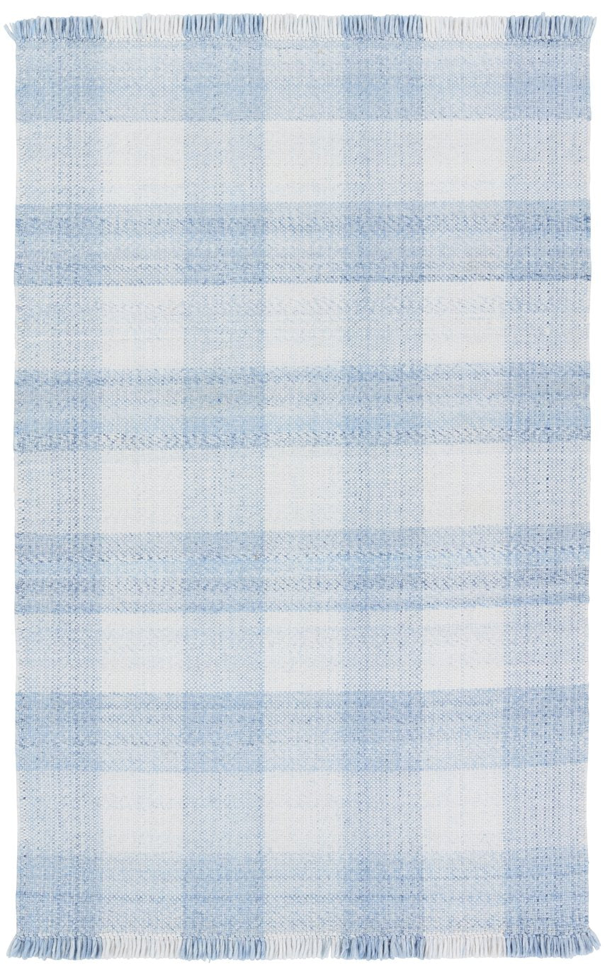 Jaipur Living Respite Truce Rsp01 Handwoven Handmade 100% Polyester Geometric Stripes Outdoor Rug Blue, Ivory 100% Polyester Rug157345