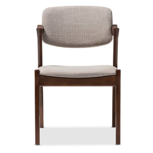 Baxton Studio Baxton Studio Mid-Century Light Grey Upholstered Dining Armchair with Dark Walnut Rubberwood Frame RT355-CHR-Grey