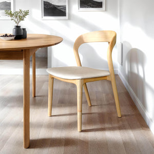 Lh Imports Rotondo Dining Chair - Elegant Solid Ash Wood Frame With Plush Polyester Cushion For Stylish Comfort Beige Ash Wood,Polyester,Foam Rtd025-nat