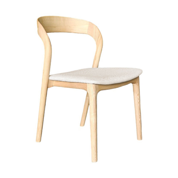 Lh Imports Rotondo Dining Chair - Elegant Solid Ash Wood Frame With Plush Polyester Cushion For Stylish Comfort Beige Ash Wood,Polyester,Foam Rtd025-nat