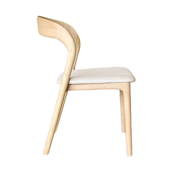 Lh Imports Rotondo Dining Chair - Elegant Solid Ash Wood Frame With Plush Polyester Cushion For Stylish Comfort Beige Ash Wood,Polyester,Foam Rtd025-nat