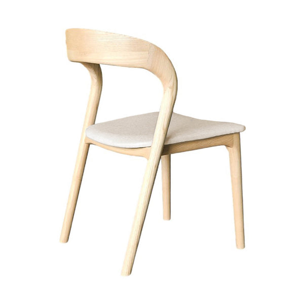 Lh Imports Rotondo Dining Chair - Elegant Solid Ash Wood Frame With Plush Polyester Cushion For Stylish Comfort Beige Ash Wood,Polyester,Foam Rtd025-nat