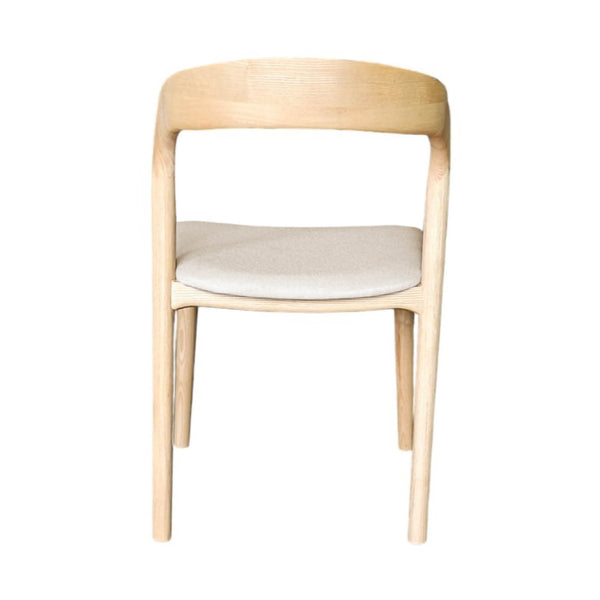 Lh Imports Rotondo Dining Chair - Elegant Solid Ash Wood Frame With Plush Polyester Cushion For Stylish Comfort Beige Ash Wood,Polyester,Foam Rtd025-nat