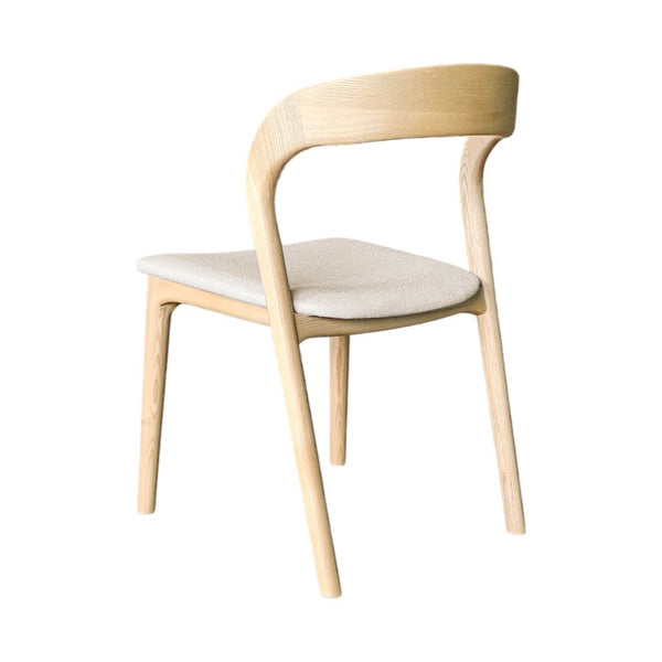 Lh Imports Rotondo Dining Chair - Elegant Solid Ash Wood Frame With Plush Polyester Cushion For Stylish Comfort Beige Ash Wood,Polyester,Foam Rtd025-nat
